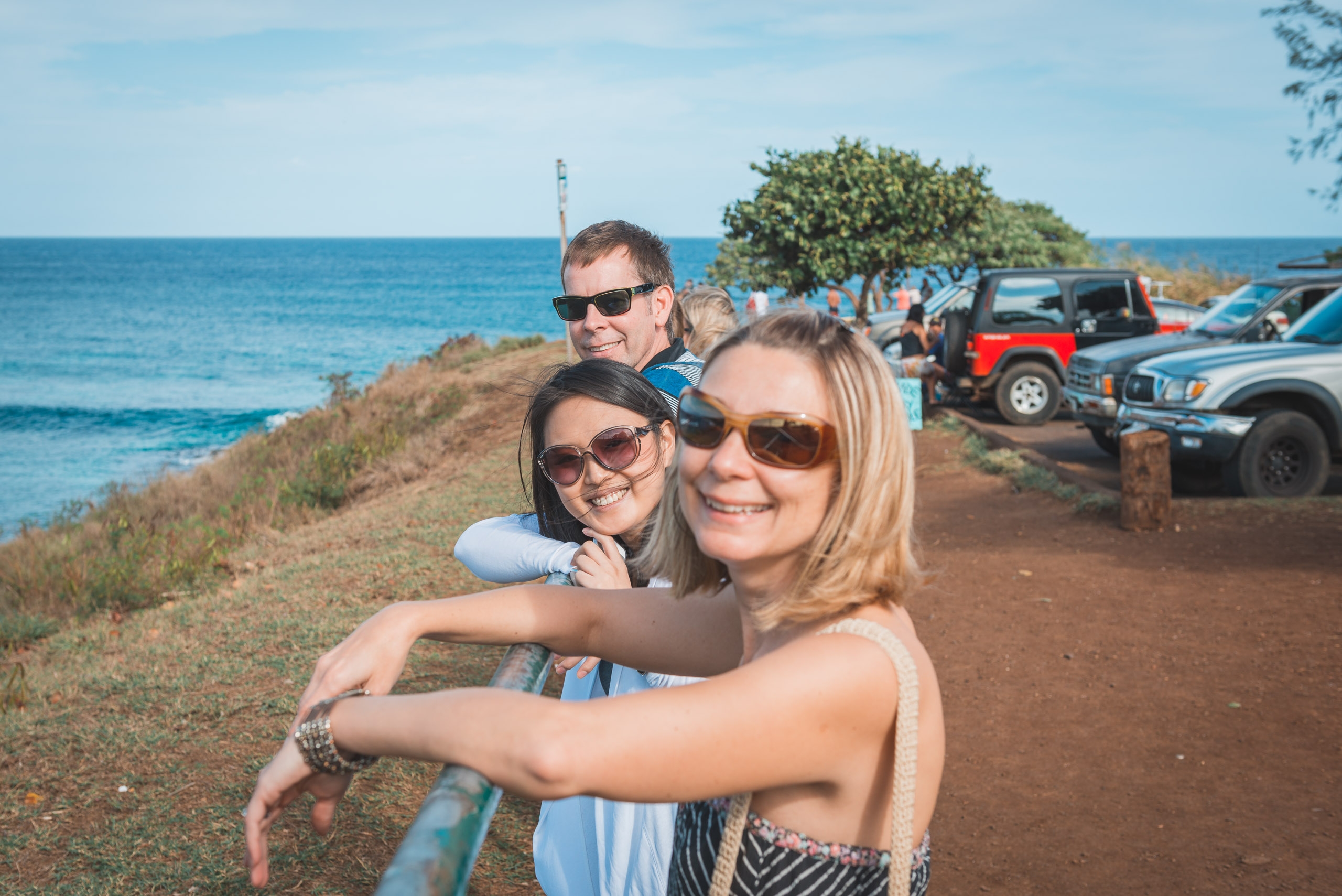 John Jessica & Carey Overlooking Ho Okipa Beach