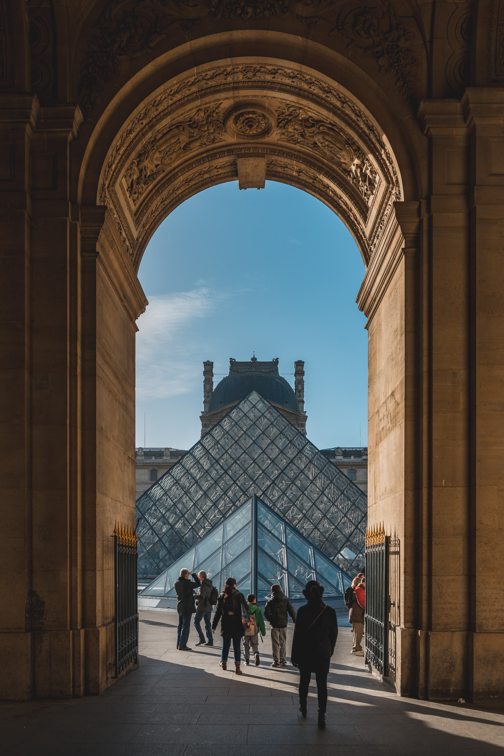 Jessica Walking Toward the Louvre