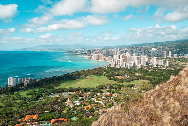 Looking out over Honolulu from the top of Diamond Head 2