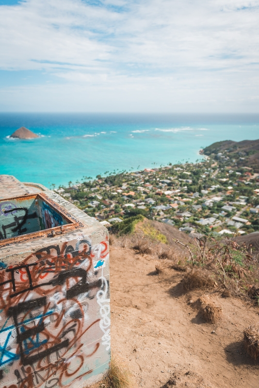 A View of Ma Nokulua and Lanikai Beach from atop the Lanikai Pil