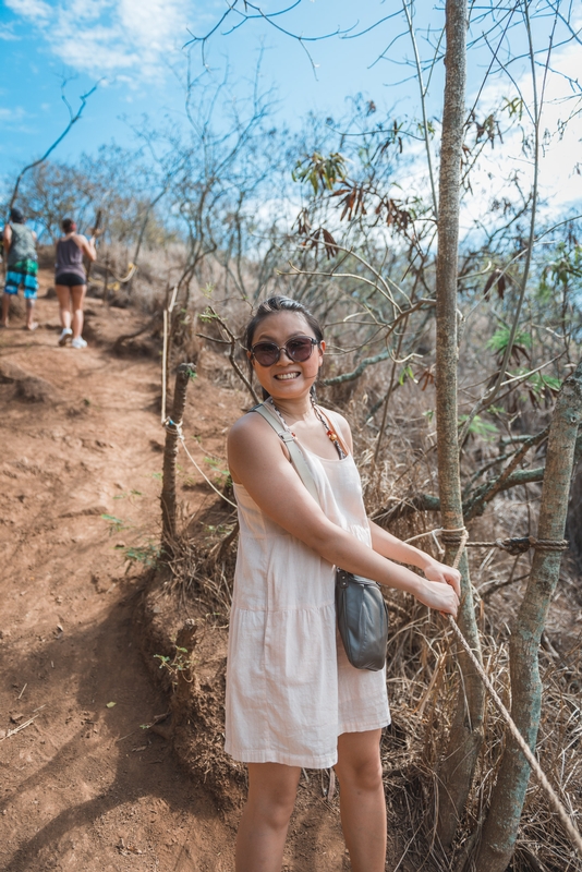 Jessica Descending the Pillbox Trail