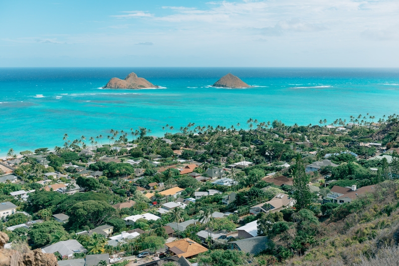 Overlooking Na Mokulua and Lanikai Beach from the Pillbox Trail