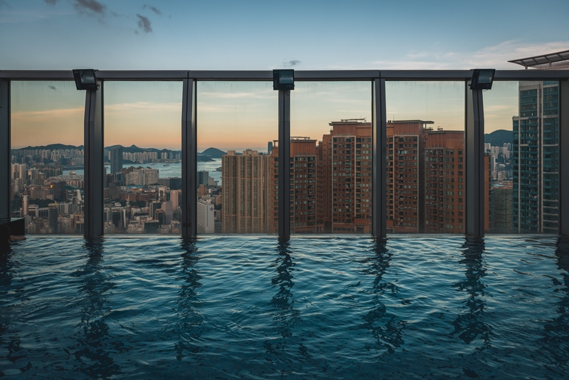 Rooftop Infinity Pool Above Hong Kong