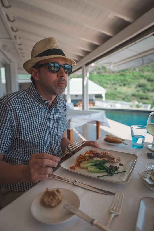 Kris Eats the Seafood Lunch at the Restaurant Le Toiny