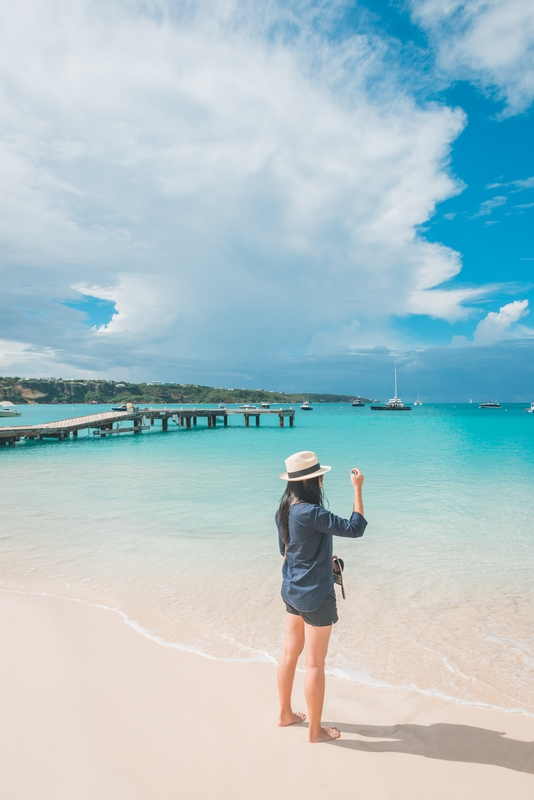 Jessica at the PIer in Anguilla