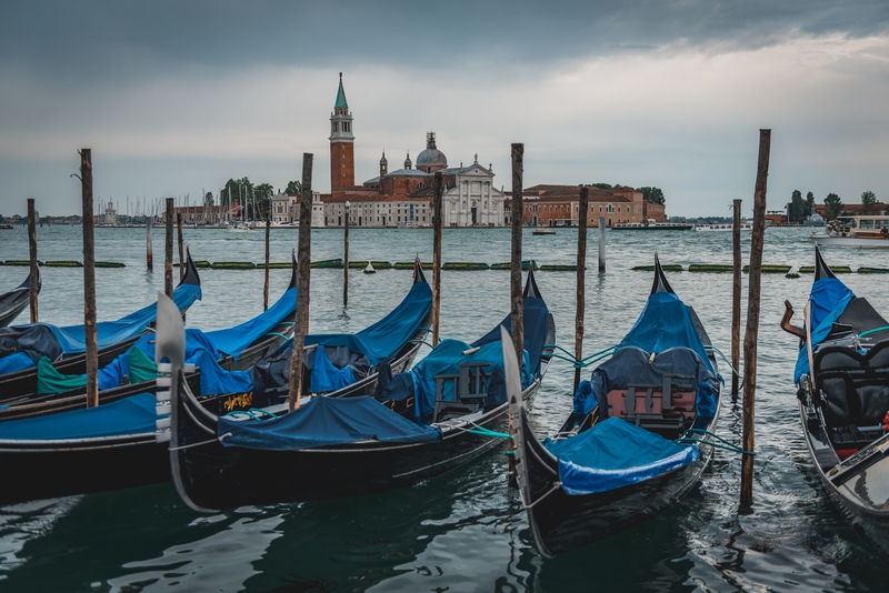 Parked Gondolas on a Gloomy Afternoon