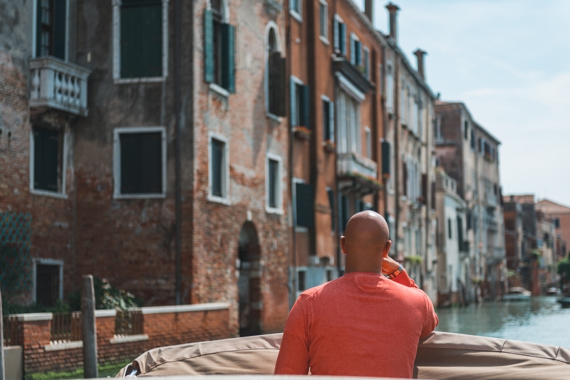 Riding into Town on the Water Taxi from Venice Airport