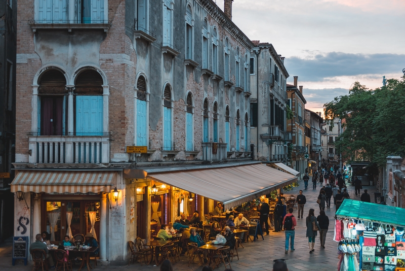 Walking the Cafes at Sunset