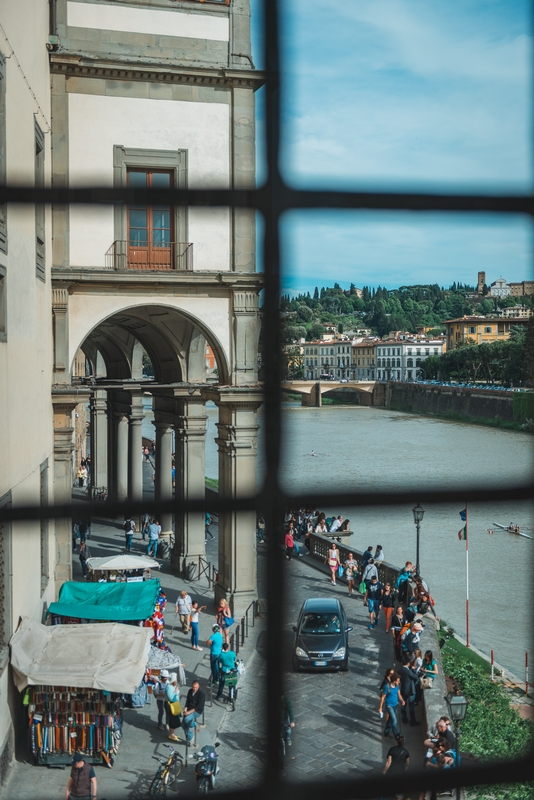The Arno from Inside the Ponte Vecchio