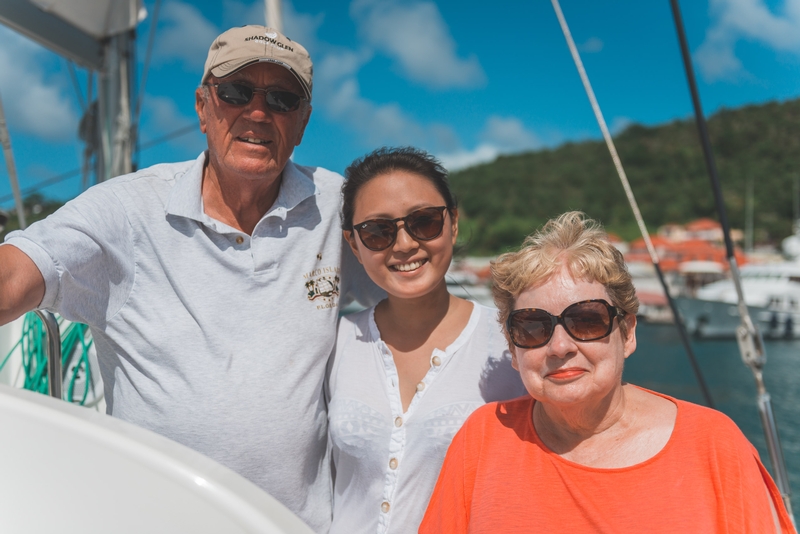 Warren Jessica and Lynn back at Gustavia Harbor