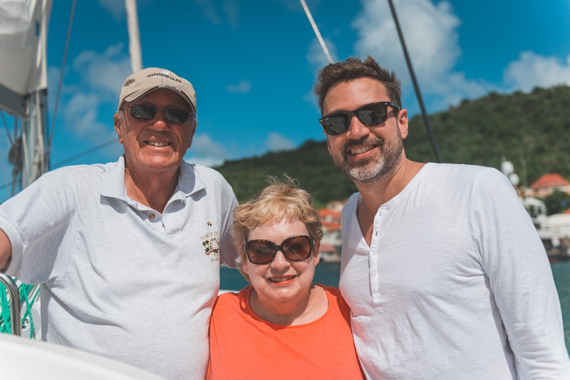 Warren Lynn and Kris back at Gustavia Harbor