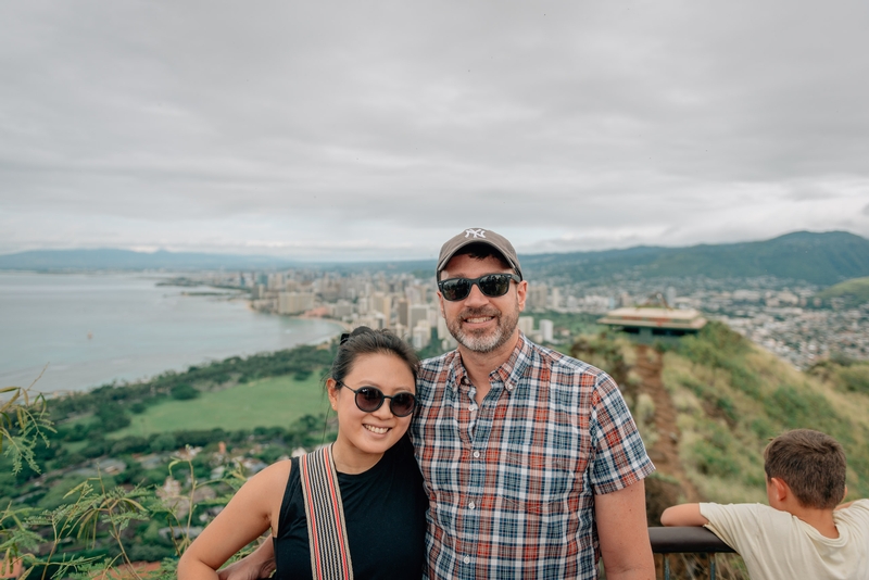 Jessica and Kris atop Diamond Head