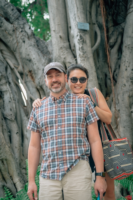 Kris and Jessica at the Moana Surfrider Banyan Tree 2