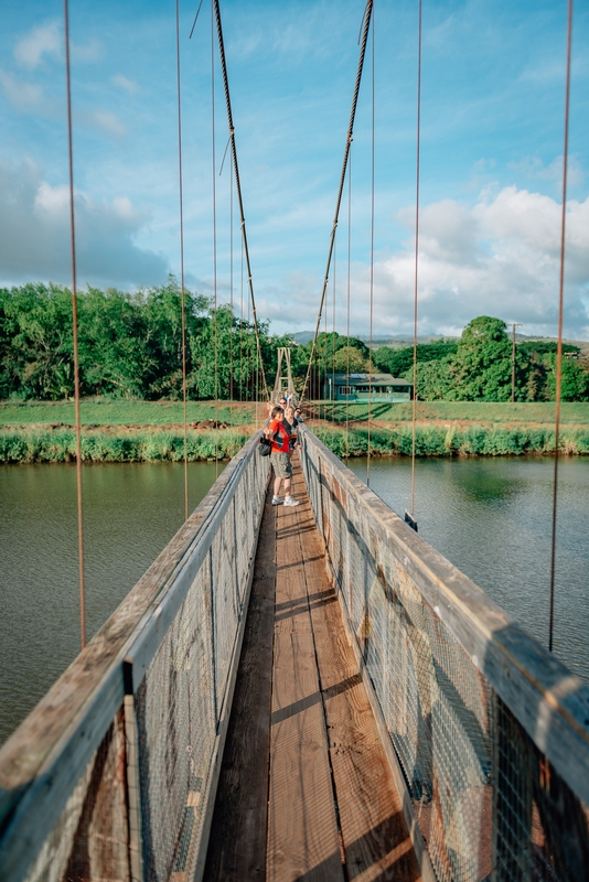 On the Hanapepe Swinging Bridge