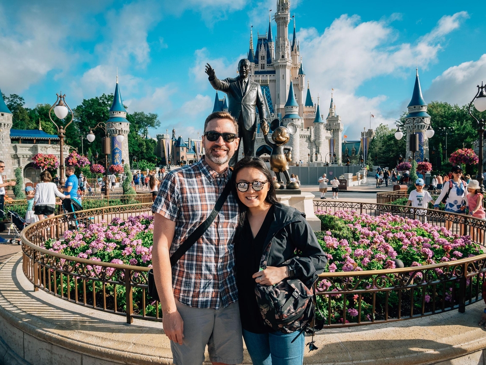 At the entrance to the Magic Kingdom