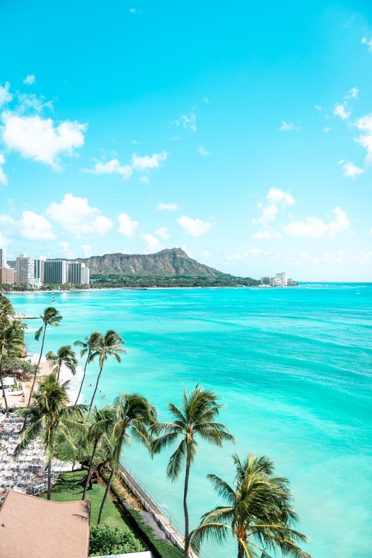 Diamond Head over Waikiki Beach