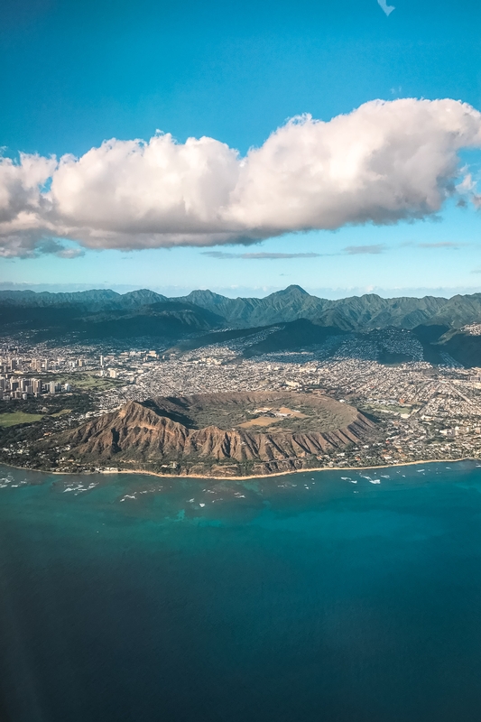 Diamond Head and Waikiki Aerial View