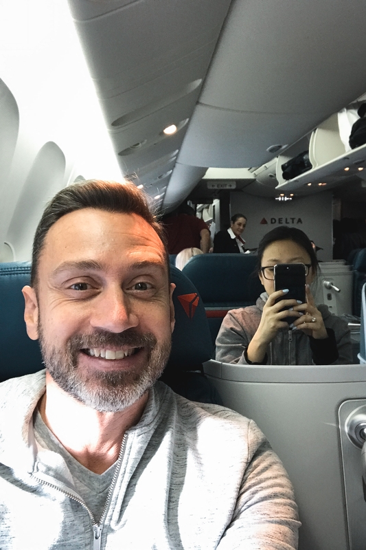 Selfie in Delta Aircraft Cabin