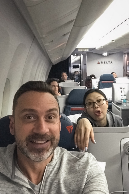 Selfie Inside Delta Airplane Cabin
