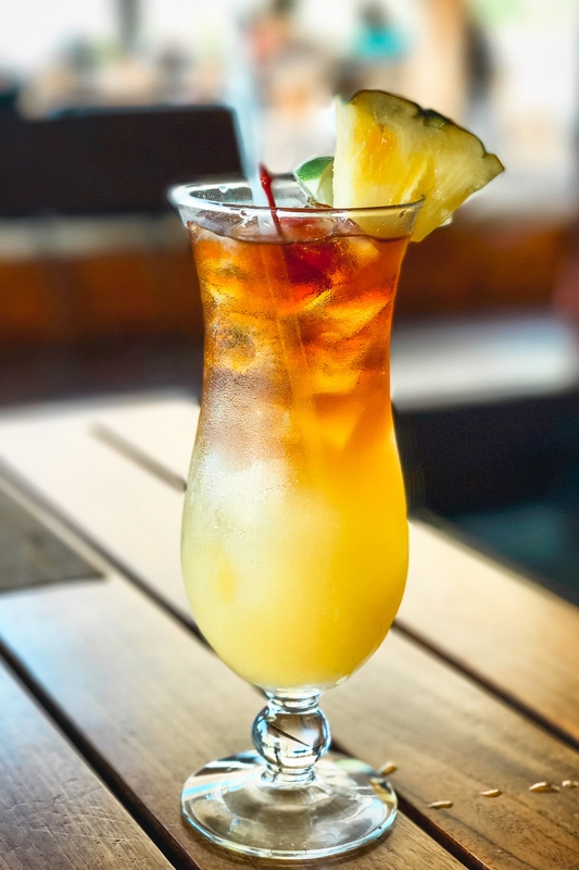 Tropical Layered Cocktail With Pineapple