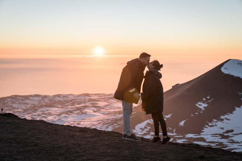 A Sunset Kiss atop Mauna Kea