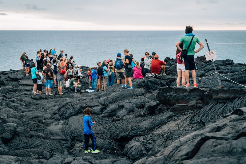 Crowds Gather for Volcano Watching