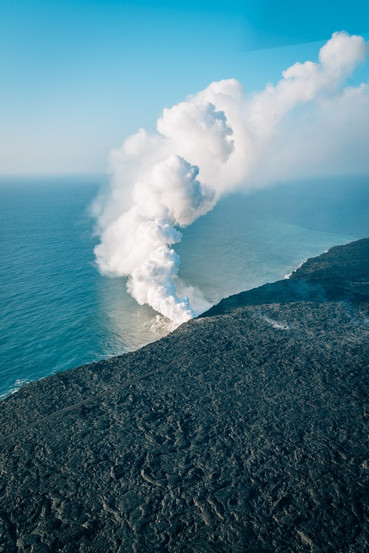 The Lava Entering the Sea