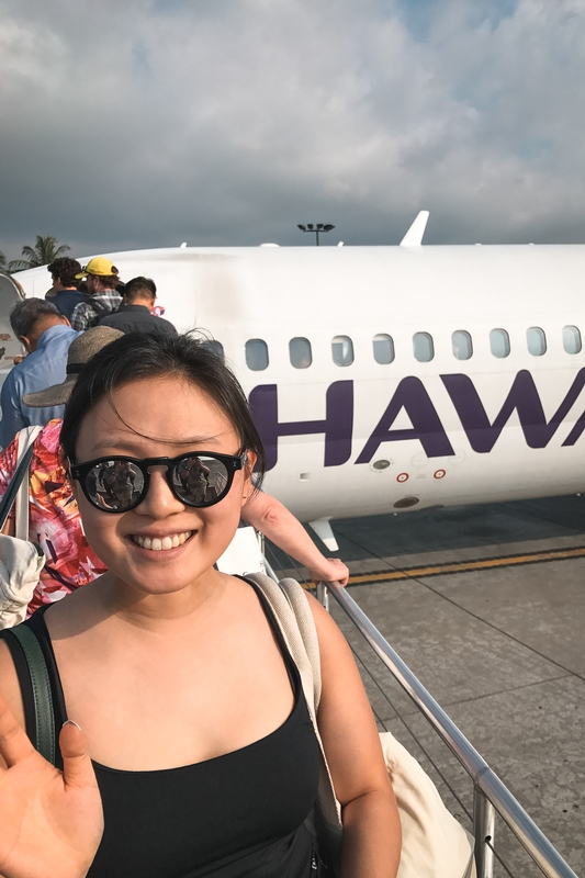 Woman Boarding Hawaiian Airlines Flight