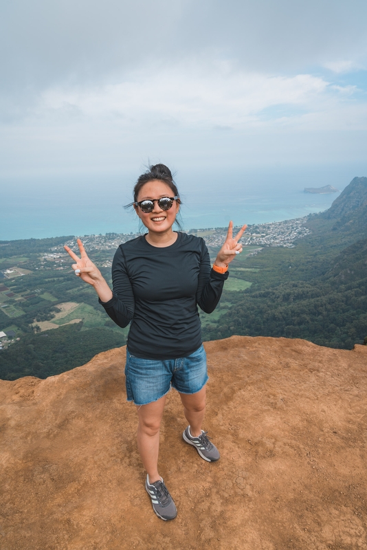 Jessica above Oahu