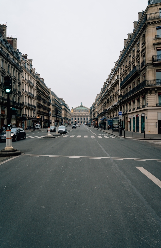 Parisian Avenue Toward the Dome