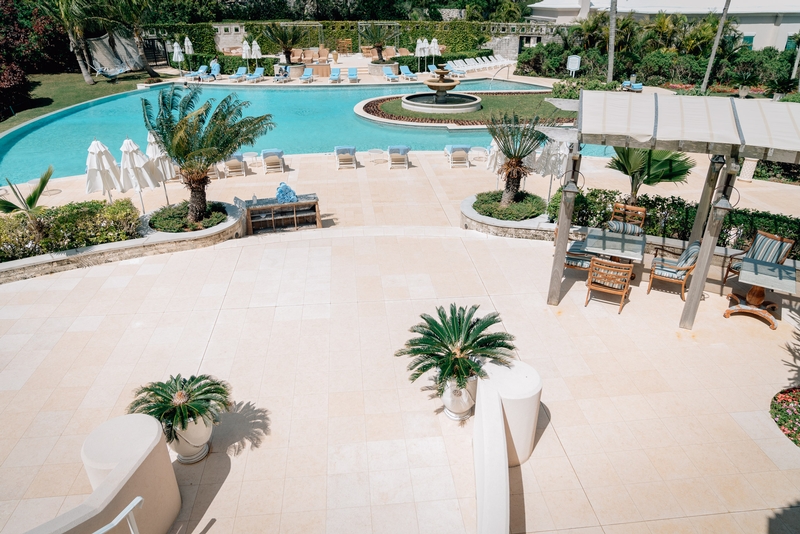 Looking Down on the Pool from the Restaurant