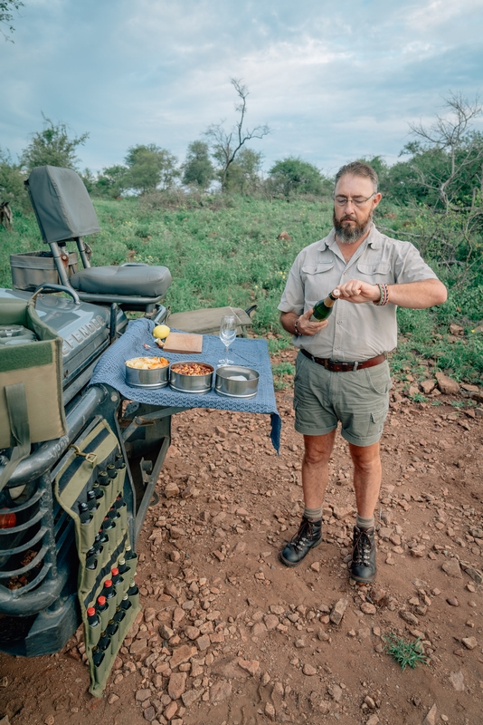 Sundowners on our First Game Drive