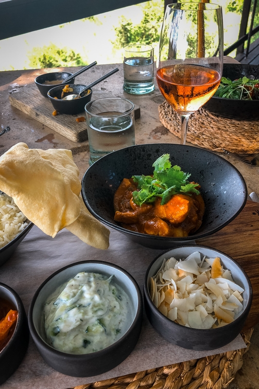 Rustic Outdoor Meal With Rosé Wine