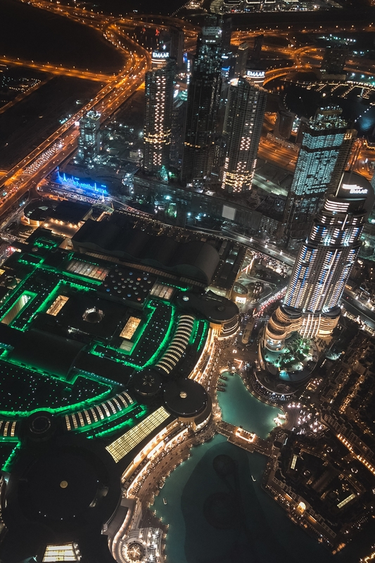 Dubai Downtown Skyline at Night