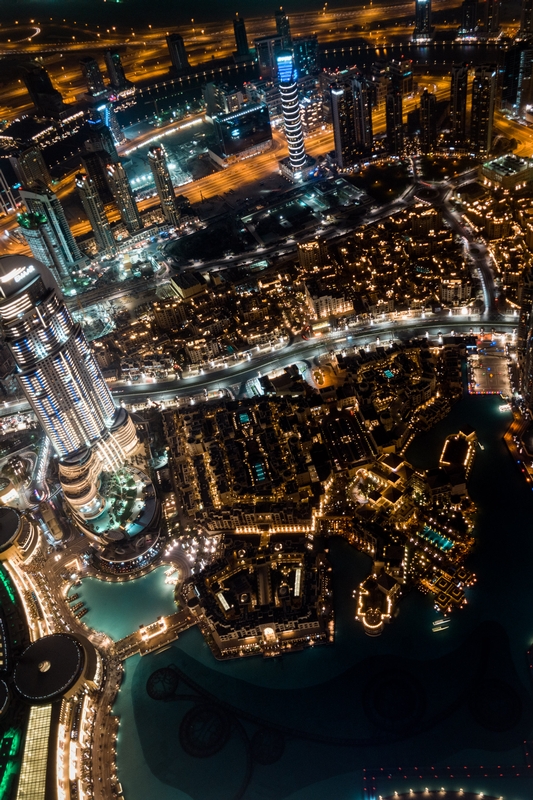 Dubai Skyline Illuminated at Night