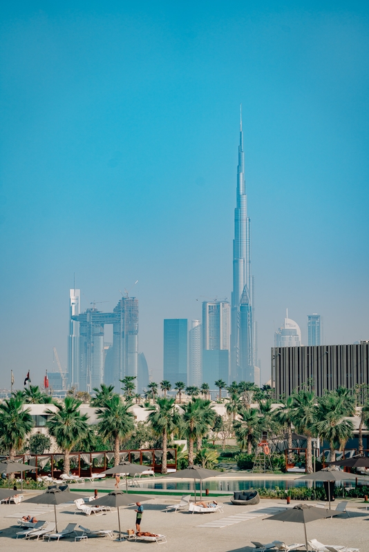 The Dubai Skyline above the Pool