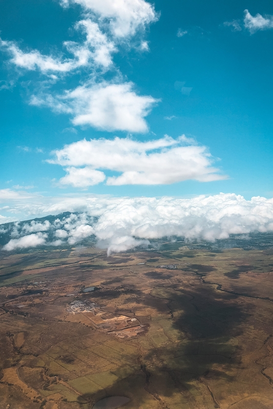 Aerial Agricultural Landscape With Clouds