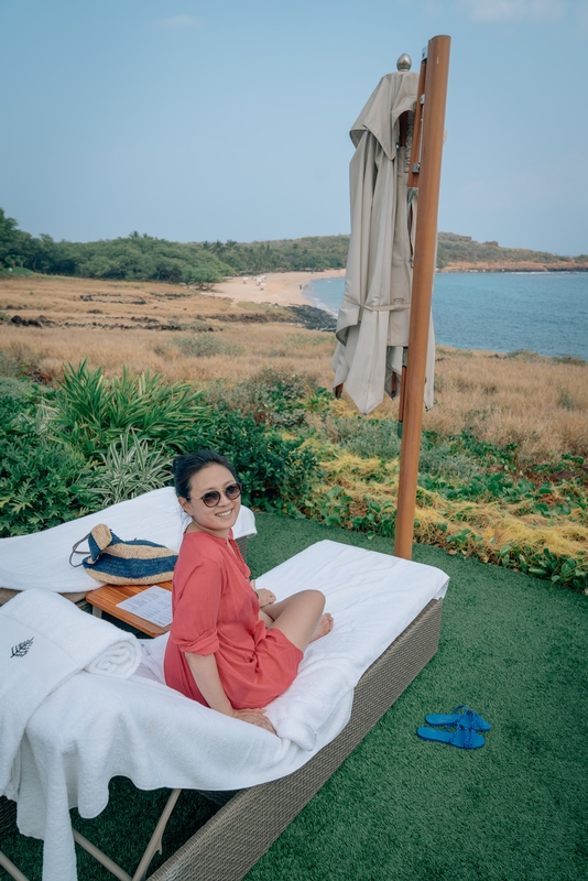 Jessica Lounging Above Hulopoe Beach