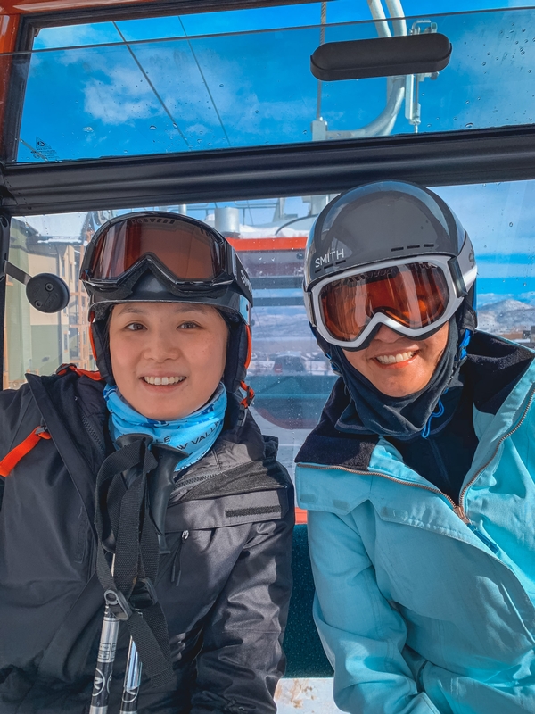 Jessica and Jen on the Lift