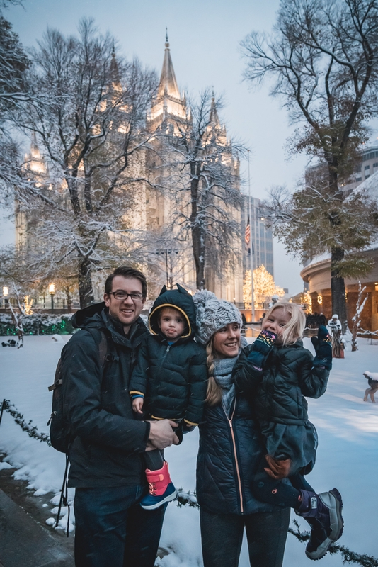 The Blomquists at Temple Square