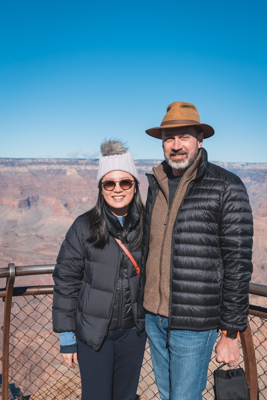 Couple at Grand Canyon Winter Overlook