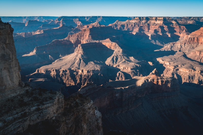 Grand Canyon's Sunlit Red Rock Formations