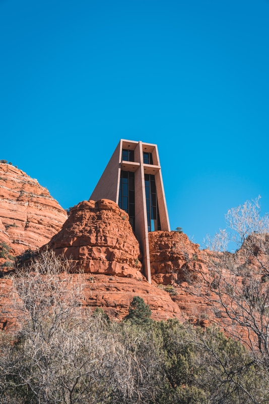 Chapel Tower Among Sedona's Red Rocks