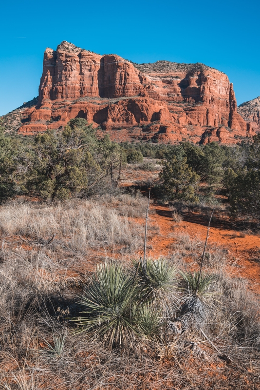 Red Rock Formation Rising Above Sedona Desert