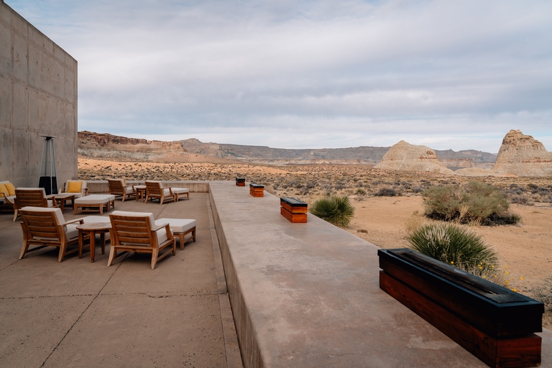 Desert Landscape View From Concrete Terrace
