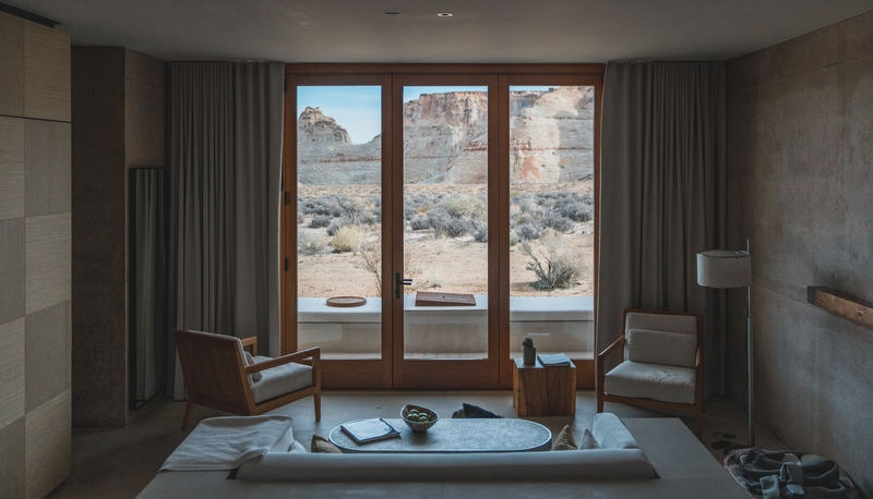Desert Resort Overlooking Canyon Walls