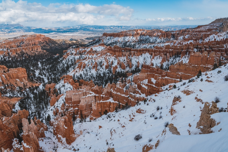 Snow Sky and Shade at Bryce Canyon