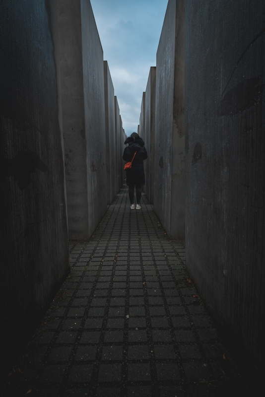 Jessica Inside the Monument to the Murdered Jews of Europe - Tal