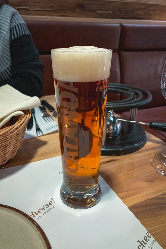 Amber Beer With Foam Head