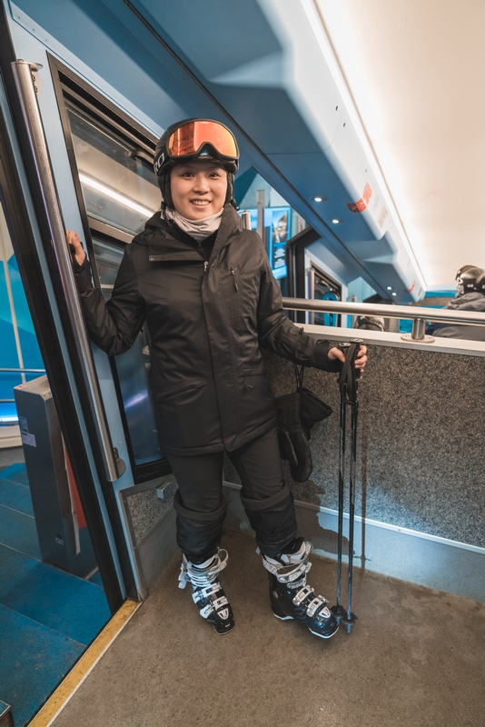 Skier At Ski Lift Entrance